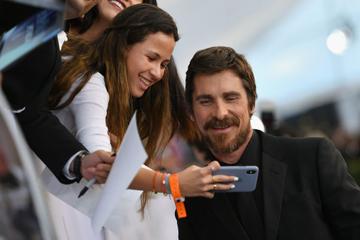 LOS ANGELES, CA - JANUARY 27:  Christian Bale poses with a fan at the 25th Annual Screen Actors Guild Awards at The Shrine Auditorium on January 27, 2019 in Los Angeles, California. 480543  (Photo by Mike Coppola/Getty Images for Turner)