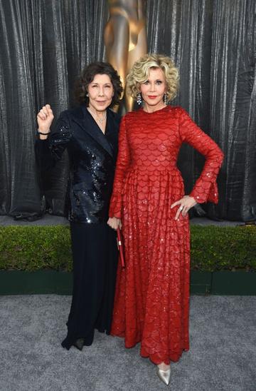 LOS ANGELES, CA - JANUARY 27:  Lily Tomlin (L) and Jane Fonda attend the 25th Annual Screen Actors Guild Awards at The Shrine Auditorium on January 27, 2019 in Los Angeles, California. 480595  (Photo by Dimitrios Kambouris/Getty Images for Turner)