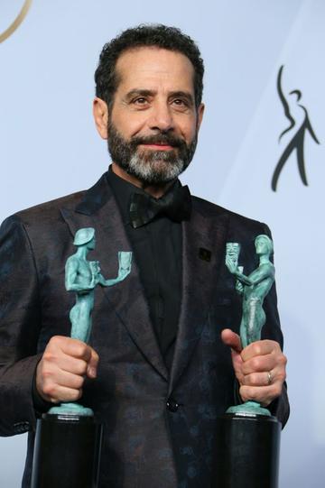 Outstanding Performance by a Male Actor in a Comedy Series for "The Marvelous Mrs. Maisel" winner Tony Shalhoub poses in the press room during the 25th Annual Screen Actors Guild Awards at the Shrine Auditorium in Los Angeles on January 27, 2019. (Photo by Jean-Baptiste LACROIX / AFP)        (Photo credit should read JEAN-BAPTISTE LACROIX/AFP/Getty Images)