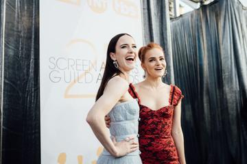 LOS ANGELES, CALIFORNIA - JANUARY 27: (EDITORS NOTE: Image has been edited using digital filters) Rachel Brosnahan (L) and Madeline Brewer arrive at the 25th annual Screen Actors Guild Awards at The Shrine Auditorium on January 27, 2019 in Los Angeles, California. (Photo by Emma McIntyre/Getty Images for Turner)