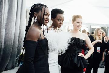 LOS ANGELES, CALIFORNIA - JANUARY 27: (EDITORS NOTE: Image has been edited using digital filters) (L-R) Lupita Nyongo, Danai Gurira, and Amy Adams arrive at the 25th annual Screen Actors Guild Awards at The Shrine Auditorium on January 27, 2019 in Los Angeles, California. (Photo by Emma McIntyre/Getty Images for Turner)