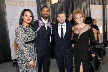 LOS ANGELES, CA - JANUARY 27:  (L-R) Jamila Jordan, Michael B. Jordan, Andy Serkis, and Lorraine Ashbourne attend the 25th Annual Screen Actors Guild Awards at The Shrine Auditorium on January 27, 2019 in Los Angeles, California.  (Photo by Kevork Djansezian/Getty Images)