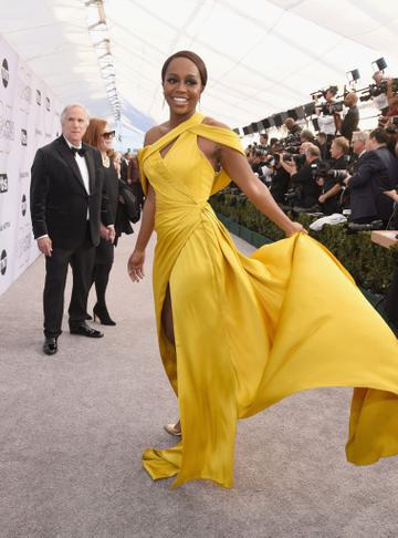 LOS ANGELES, CA - JANUARY 27:  Aja Naomi King attends the 25th Annual Screen Actors Guild Awards at The Shrine Auditorium on January 27, 2019 in Los Angeles, California.  (Photo by Presley Ann/Getty Images)