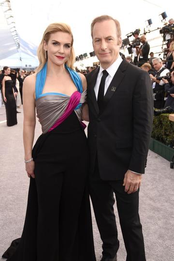 LOS ANGELES, CA - JANUARY 27:  Rhea Seehorn and Bob Odenkirk attend the 25th Annual Screen Actors Guild Awards at The Shrine Auditorium on January 27, 2019 in Los Angeles, California.  (Photo by Presley Ann/Getty Images)