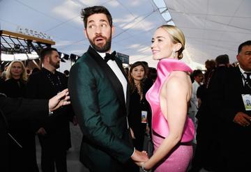 LOS ANGELES, CA - JANUARY 27:  John Krasinski and Emily Blunt attend the 25th Annual Screen Actors Guild Awards at The Shrine Auditorium on January 27, 2019 in Los Angeles, California.  (Photo by Kevork Djansezian/Getty Images)