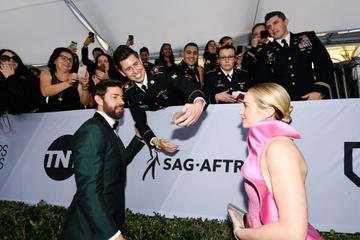 LOS ANGELES, CA - JANUARY 27:  John Krasinski (L) and Emily Blunt attend the 25th Annual Screen Actors Guild Awards at The Shrine Auditorium on January 27, 2019 in Los Angeles, California.  (Photo by Kevork Djansezian/Getty Images)