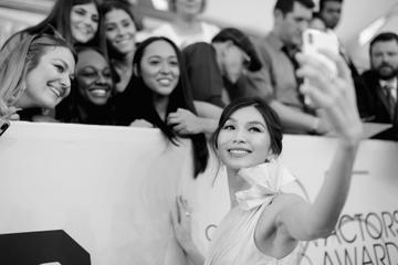 LOS ANGELES, CA - JANUARY 27:  (EDITORS NOTE: Image has been shot in black and white. Color version not available.) Gemma Chan attends the 25th Annual Screen Actors Guild Awards at The Shrine Auditorium on January 27, 2019 in Los Angeles, California. 480620  (Photo by Charley Gallay/Getty Images for Turner)