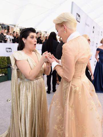 LOS ANGELES, CA - JANUARY 27:  Rebekka Johnson (L) and Kimmy Gatewood attend the 25th Annual Screen Actors Guild Awards at The Shrine Auditorium on January 27, 2019 in Los Angeles, California.  (Photo by Presley Ann/Getty Images)