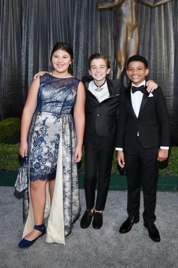 LOS ANGELES, CA - JANUARY 27:  (L-R) Mackenzie Hancsicsak, Parker Bates, and Lonnie Chavis attend the 25th Annual Screen Actors Guild Awards at The Shrine Auditorium on January 27, 2019 in Los Angeles, California.  (Photo by Kevork Djansezian/Getty Images)
