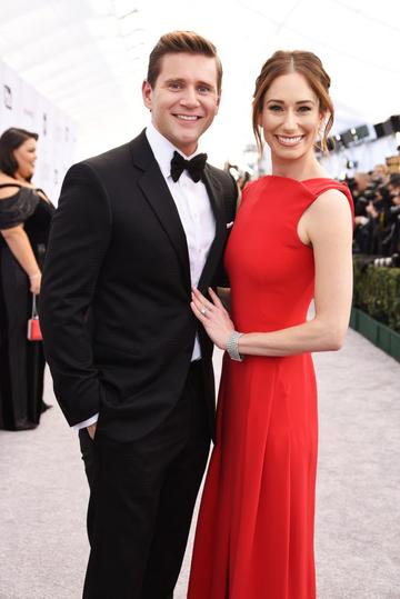 LOS ANGELES, CA - JANUARY 27:  Allen Leech (L) and Jessica Blair Herman attend the 25th Annual Screen Actors Guild Awards at The Shrine Auditorium on January 27, 2019 in Los Angeles, California.  (Photo by Presley Ann/Getty Images)