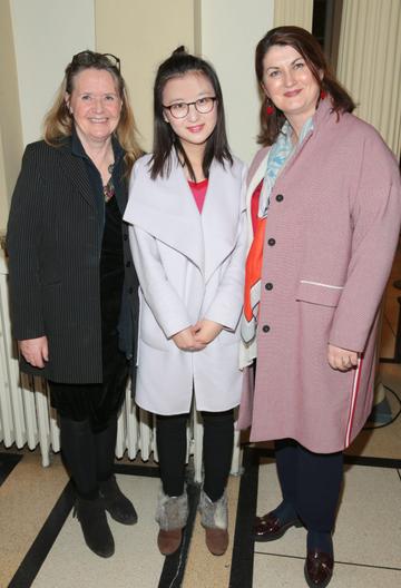 Marion Kkelly,Ning Jiang and Una Collinspictured at the official opening event of Dublin Chinese New Year Festival 2019 at The Hugh Lane Gallery sponsored by Kildare Village. Dublin Chinese New Year Festival runs until 17th February for more see www.dublinchinesenewyear.com 

Pic Brian McEvoy
