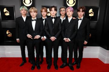 LOS ANGELES, CA - FEBRUARY 10:  BTS attends the 61st Annual GRAMMY Awards at Staples Center on February 10, 2019 in Los Angeles, California.  (Photo by Rich Fury/Getty Images for The Recording Academy)