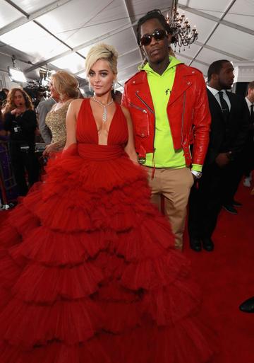LOS ANGELES, CA - FEBRUARY 10:  Bebe Rexha and Young Thug attend the 61st Annual GRAMMY Awards at Staples Center on February 10, 2019 in Los Angeles, California.  (Photo by Rich Fury/Getty Images for The Recording Academy)