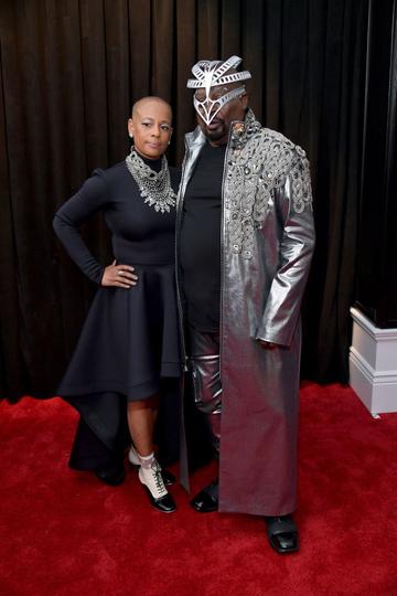 LOS ANGELES, CA - FEBRUARY 10:  (L-R) Stephanie Lynn Clinton and George Clinton attend the 61st Annual GRAMMY Awards at Staples Center on February 10, 2019 in Los Angeles, California.  (Photo by Neilson Barnard/Getty Images for The Recording Academy)