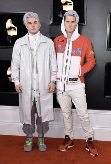Kyle Trewartha and Michael Trewartha of musical group Grey arrives for the 61st Annual Grammy Awards on February 10, 2019, in Los Angeles. (Photo by VALERIE MACON / AFP)        (Photo credit should read VALERIE MACON/AFP/Getty Images)