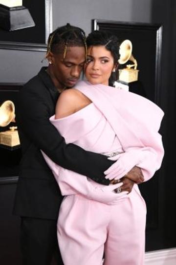LOS ANGELES, CALIFORNIA - FEBRUARY 10: Travis Scott and Kylie Jenner attend the 61st Annual GRAMMY Awards at Staples Center on February 10, 2019 in Los Angeles, California. (Photo by Jon Kopaloff/Getty Images)