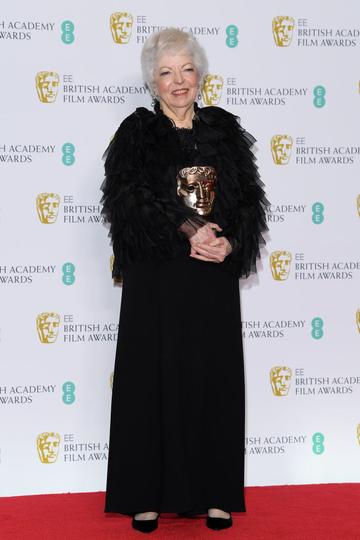 LONDON, ENGLAND - FEBRUARY 10:  Winner of the BAFTA Fellowship award, Thelma Schoonmaker poses in the press room during the EE British Academy Film Awards at Royal Albert Hall on February 10, 2019 in London, England. (Photo by Pascal Le Segretain/Getty Images)
