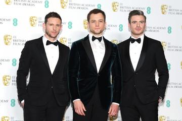 LONDON, ENGLAND - FEBRUARY 10:  (L-R) Jamie Bell, Taron Egerton and Richard Madden pose in the press room during the EE British Academy Film Awards at Royal Albert Hall on February 10, 2019 in London, England. (Photo by Pascal Le Segretain/Getty Images)