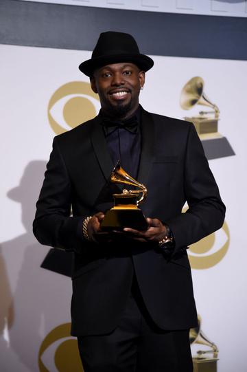 LOS ANGELES, CALIFORNIA - FEBRUARY 10: Larrance Dopson poses with award for Best R&amp;B song in the press room during the 61st Annual GRAMMY Awards at Staples Center on February 10, 2019 in Los Angeles, California. (Photo by Amanda Edwards/Getty Images)