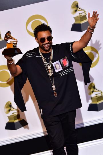 Shaggy poses with his Grammy for Best Reggae Album in the press room during the 61st Annual Grammy Awards on February 10, 2019, in Los Angeles. (Photo by Frederic J. BROWN / AFP)        (Photo credit should read FREDERIC J. BROWN/AFP/Getty Images)