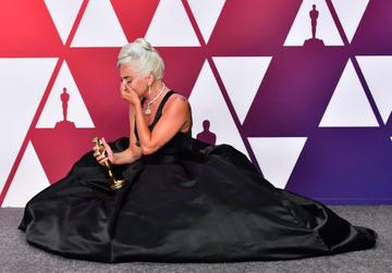 TOPSHOT - Best Original Song winner for "Shallow" from "A Star is Born" Lady Gaga poses in the press room with the Oscar during the 91st Annual Academy Awards at the Dolby Theater in Hollywood, California on February 24, 2019. (Photo by FREDERIC J. BROWN / AFP)        (Photo credit should read FREDERIC J. BROWN/AFP/Getty Images)