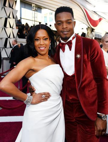 (L-R) Regina King and Stephan James attend the 91st Annual Academy Awards on February 24, 2019 in Hollywood, California. (Photo by Kevork Djansezian/Getty Images)