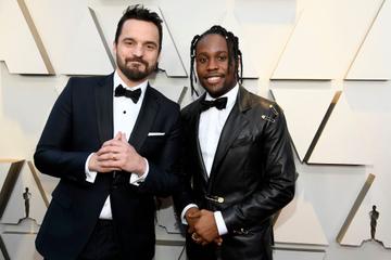 (L-R) Jake Johnson and Shameik Moore attend the 91st Annual Academy Awards on February 24, 2019 in Hollywood, California. (Photo by Kevork Djansezian/Getty Images)