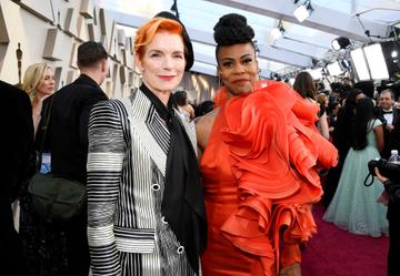 (L-R) Costume designer Sandy Powell and production designer Hannah Beachler attend the 91st Annual Academy Awards on February 24, 2019 in Hollywood, California. (Photo by Kevork Djansezian/Getty Images)