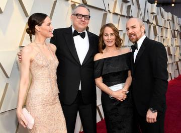 (L-R) Leslie Bibb, director Adam McKay, Shira Piven, and Sam Rockwell attend the 91st Annual Academy Awards on February 24, 2019 in Hollywood, California. (Photo by Kevork Djansezian/Getty Images)