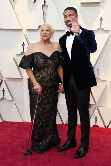 (L-R) Donna Jordan and Michael B. Jordan attend the 91st Annual Academy Awards on February 24, 2019 in Hollywood, California. (Photo by Frazer Harrison/Getty Images)