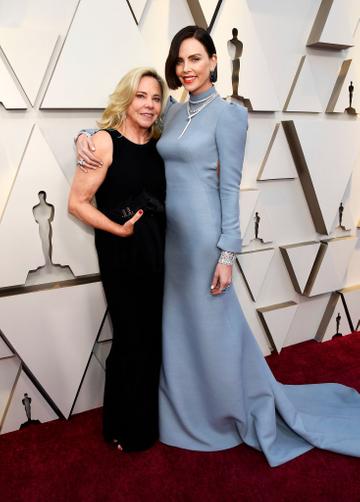 (L-R) Gerda Maritz and Charlize Theron attend the 91st Annual Academy Awards on February 24, 2019 in Hollywood, California. (Photo by Kevork Djansezian/Getty Images)