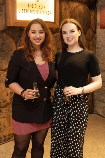 Nirina Plunkett & Hannah Moyne pictured at the preview of The Dublin Liberties Distillery, the much anticipated new craft distillery in the heart of the Liberties. Photo: Anthony Woods.