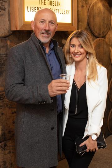 Warren Scott & Lauren Edge pictured at the preview of The Dublin Liberties Distillery, the much anticipated new craft distillery in the heart of the Liberties. Photo: Anthony Woods.