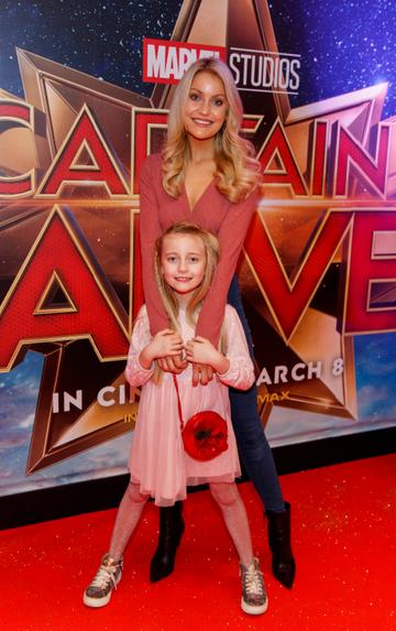 Kerri Nicole Blanc and daughter Kayla pictured at a special preview screening of CAPTAIN MARVEL in Cineworld Dublin. Picture by: Andres Poveda