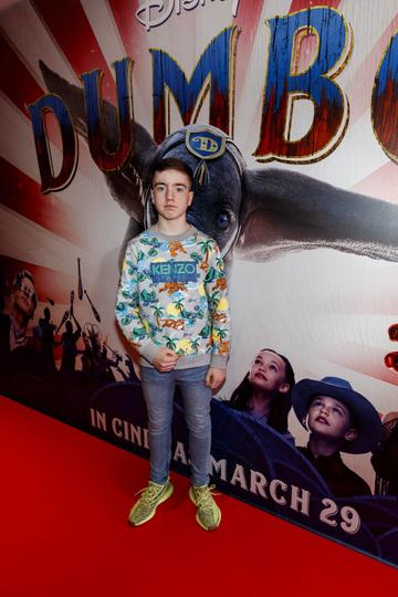 24/03/2019 Nate The Great Kelly pictured at the Irish Premiere of Disney's DUMBO in the Light House Cinema Dublin. Picture: Andres Poveda