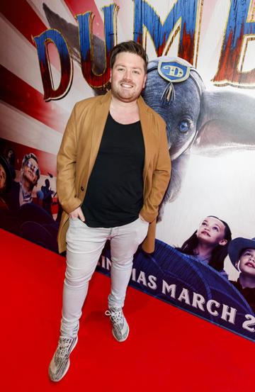 24/03/2019 Thomas Cross pictured at the Irish Premiere of Disney's DUMBO in the Light House Cinema Dublin. Picture: Andres Poveda