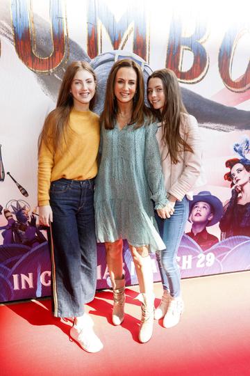 24/03/2019 Lorraine Keane with daughters Amelia Devlin and Romy Devlin pictured at the Irish Premiere screening of Disney's DUMBO in the Light House Cinema Dublin. Picture: Andres Poveda