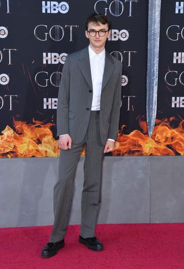 British actor Isaac Hempstead Wright arrives for the "Game of Thrones" eighth and final season at Radio City Music Hall on April 3, 2019 in New York city. (Photo by Angela Weiss / AFP)        (Photo credit should read ANGELA WEISS/AFP/Getty Images)