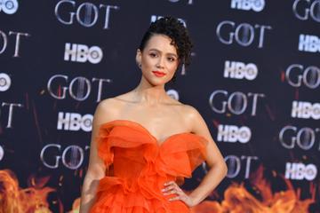 British actress Nathalie Emmanuel arrives for the "Game of Thrones" eighth and final season premiere at Radio City Music Hall on April 3, 2019 in New York city. (Photo by Angela Weiss / AFP)        (Photo credit should read ANGELA WEISS/AFP/Getty Images)