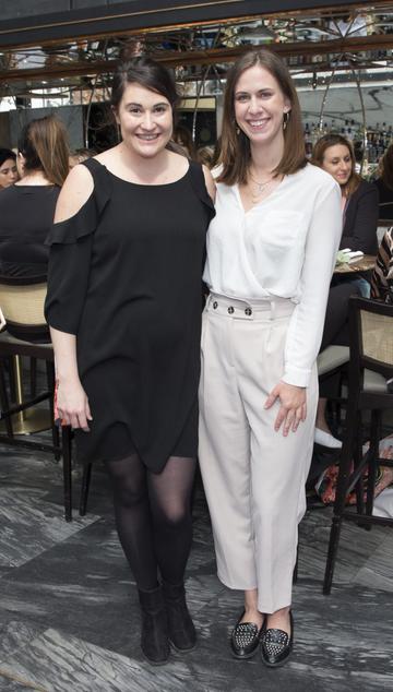 Pictured is Chelsea Kavanagh and Jenny Jacobson at the launch of the new Avène Expert Suncare Range in The Grayson Dublin. The new range of suncare from the French brand is suitable for all skin types and includes a Sports Sun Cream, a City Shield BB Style High Protection Face Cream, two new SPF Body Sprays and a new Very High Protection Children’s SPF. For more information visit www.avene.ie. Photo: Leon Farrell/Photocall Ireland.
