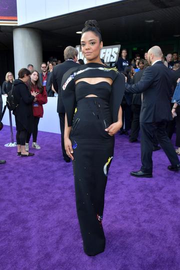 Tessa Thompson attends the world premiere of Walt Disney Studios Motion Pictures "Avengers: Endgame" at the Los Angeles Convention Center on April 22, 2019 in Los Angeles, California.  (Photo by Amy Sussman/Getty Images)