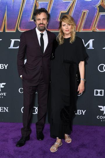 US actor Mark Ruffalo and US actress Sunrise Coigney arrives for the World premiere of Marvel Studios' "Avengers: Endgame" at the Los Angeles Convention Center on April 22, 2019 in Los Angeles. (Photo by VALERIE MACON/AFP/Getty Images)