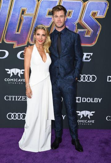 Australian actor Chris Hemsworth and his wife Spanish actress Elsa Pataky arrive for the World premiere of Marvel Studios' "Avengers: Endgame" at the Los Angeles Convention Center on April 22, 2019 in Los Angeles. (Photo by VALERIE MACON/AFP/Getty Images)