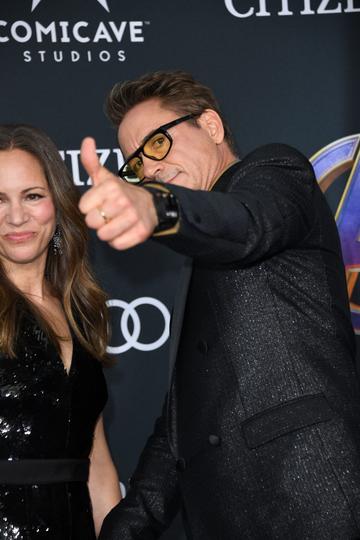 US actor Robert Downey Jr. and Susan Downey arrive for the World premiere of Marvel Studios' "Avengers: Endgame" at the Los Angeles Convention Center on April 22, 2019 in Los Angeles. (Photo by VALERIE MACON/AFP/Getty Images)
