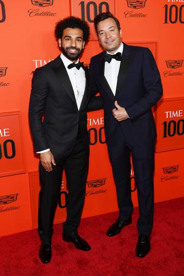 Mohamed Salah (L) and Jimmy Fallon attend the TIME 100 Gala Red Carpet at Jazz at Lincoln Center on April 23, 2019 in New York City. (Photo by Dimitrios Kambouris/Getty Images for TIME)