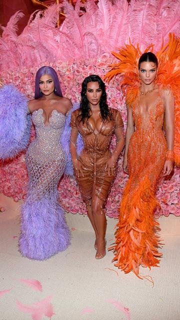 Kylie Jenner,  Kim Kardashian West, and Kendall Jenner attend The 2019 Met Gala Celebrating Camp: Notes on Fashion at Metropolitan Museum of Art on May 06, 2019 in New York City. (Photo by Kevin Mazur/MG19/Getty Images for The Met Museum/Vogue)