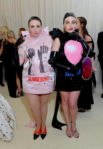 Lena Dunham and Jemima Kirke attends The 2019 Met Gala Celebrating Camp: Notes on Fashion at Metropolitan Museum of Art on May 06, 2019 in New York City. (Photo by Mike Coppola/MG19/Getty Images for The Met Museum/Vogue )
