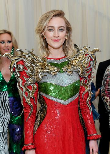 Saoirse Ronan attends The 2019 Met Gala Celebrating Camp: Notes on Fashion at Metropolitan Museum of Art on May 06, 2019 in New York City. (Photo by Mike Coppola/MG19/Getty Images for The Met Museum/Vogue )