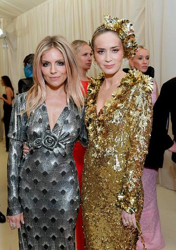 Sienna Miller and Emily Blunt attend The 2019 Met Gala Celebrating Camp: Notes on Fashion at Metropolitan Museum of Art on May 06, 2019 in New York City. (Photo by Mike Coppola/MG19/Getty Images for The Met Museum/Vogue )