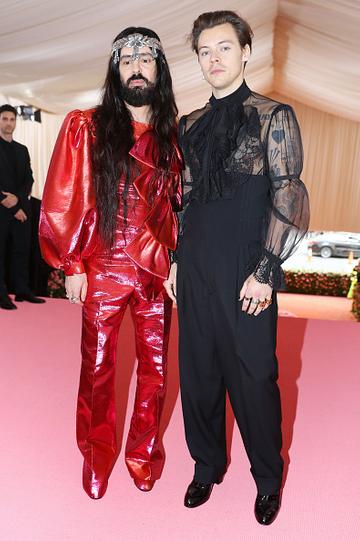 Alessandro Michele and Harry Styles attend The 2019 Met Gala Celebrating Camp: Notes on Fashion at Metropolitan Museum of Art on May 06, 2019 in New York City. (Photo by Kevin Tachman/MG19/Getty Images)